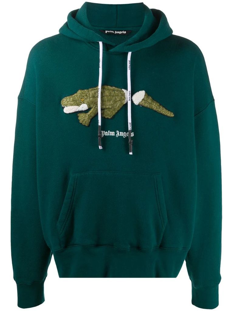 crocodile embroidered hoodie