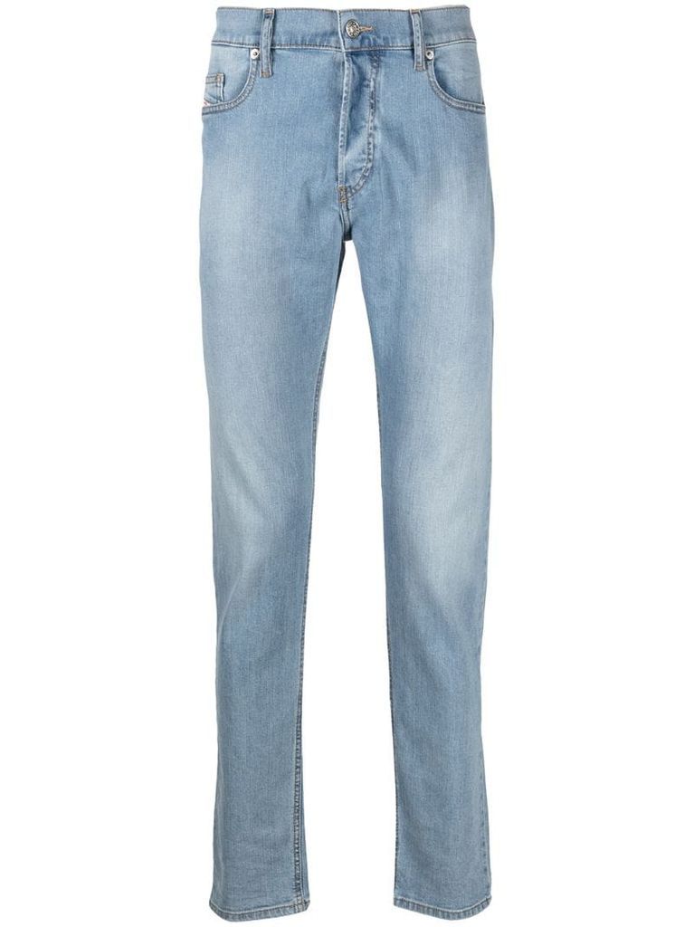 light-wash straight leg jeans