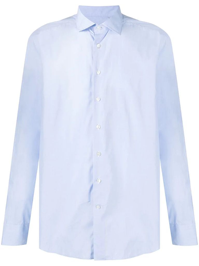 pointed-collar cotton shirt