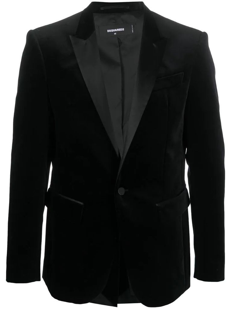 single-breasted velvet blazer