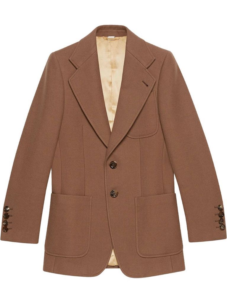 slim-fit buttoned blazer jacket