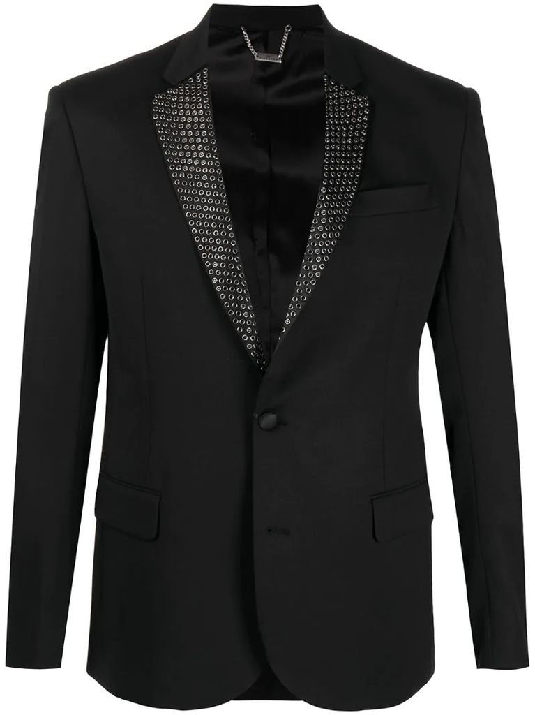 embellished-lapel blazer