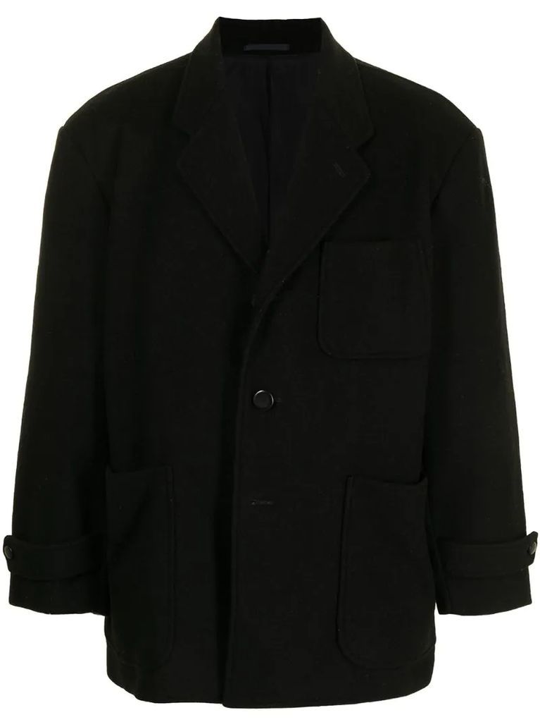 buttoned boxy coat