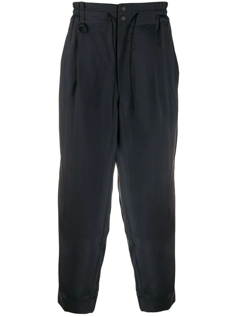 pleat-front cropped trousers