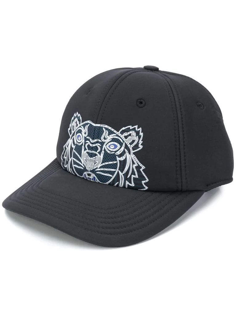 Tiger print baseball cap