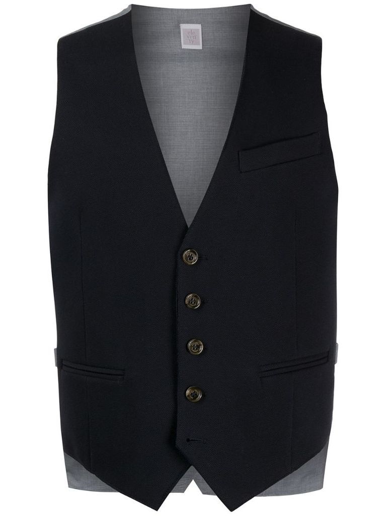 v-neck buttoned waistcoat