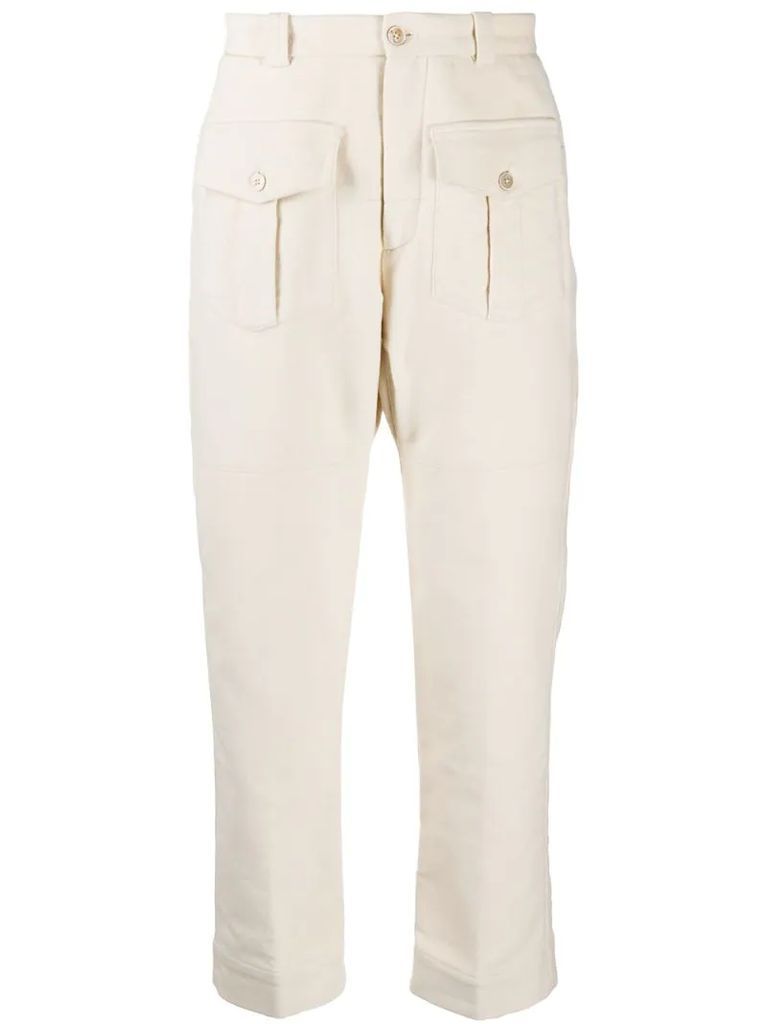 multi-pocket cropped trousers