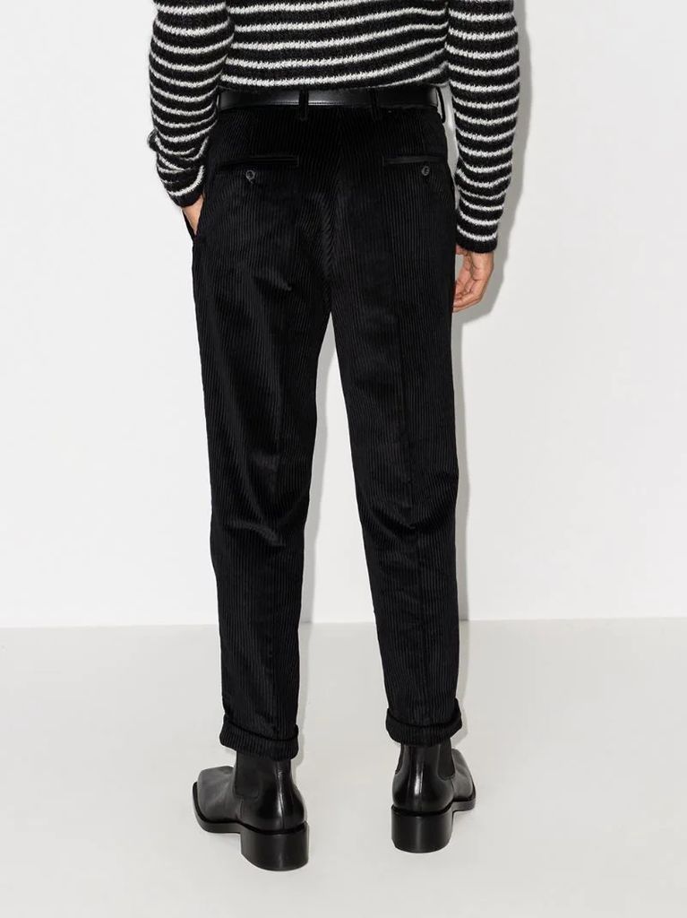 corduroy tapered trousers