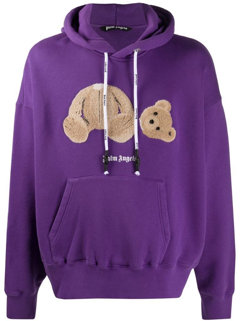 Bear logo-print hoodie