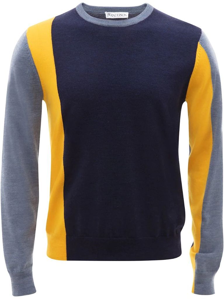 colour-block long-sleeve jumper