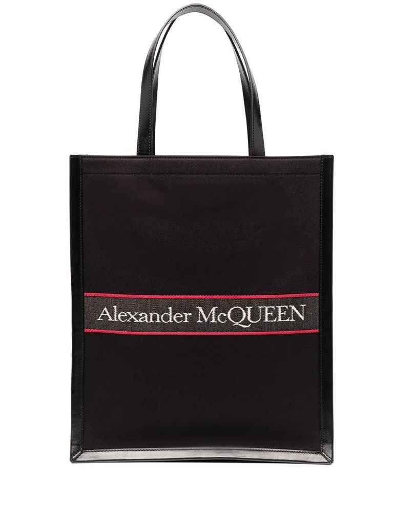 embroidered-logo tote bag