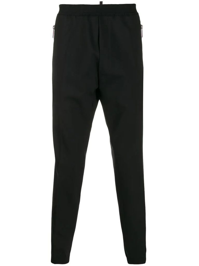 logo print tapered trousers