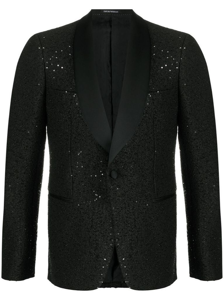 sequin-embellished smoking jacket
