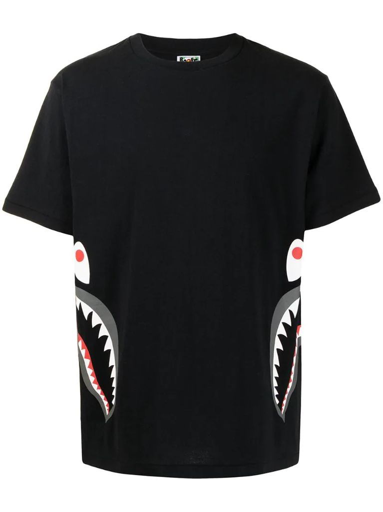 Side Shark-print cotton T-shirt
