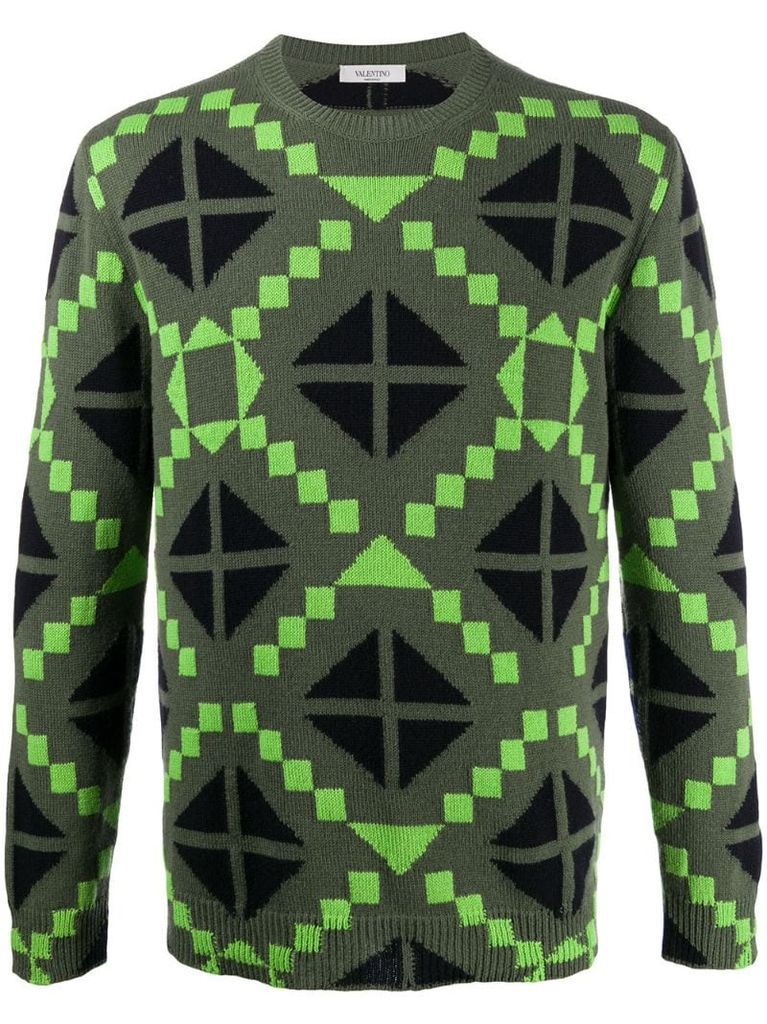 geometric print jumper