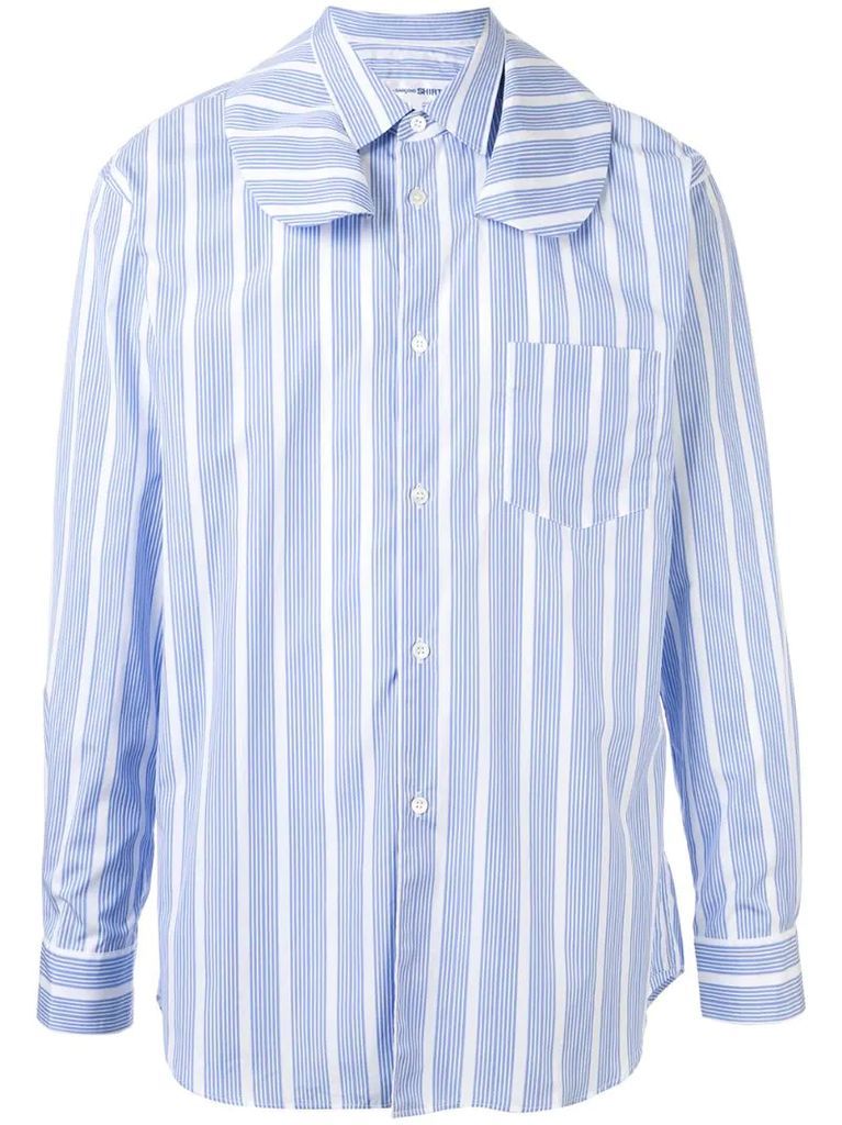 striped layered-collar shirt