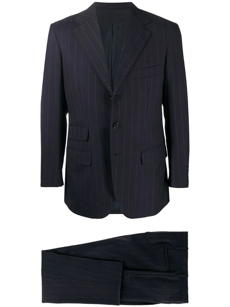 2000s pinstriped two-piece suit