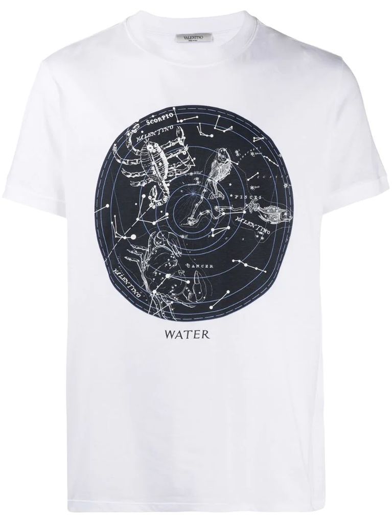 zodiac map print T-shirt