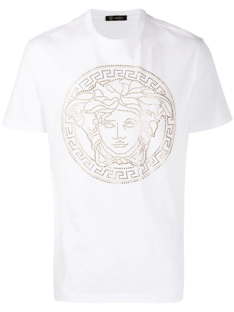 Medusa motif studded T-shirt