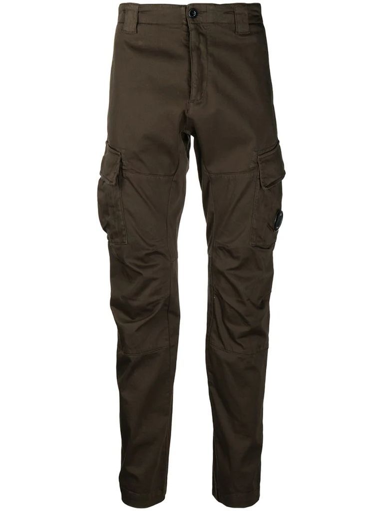 mid-rise straight-leg trousers