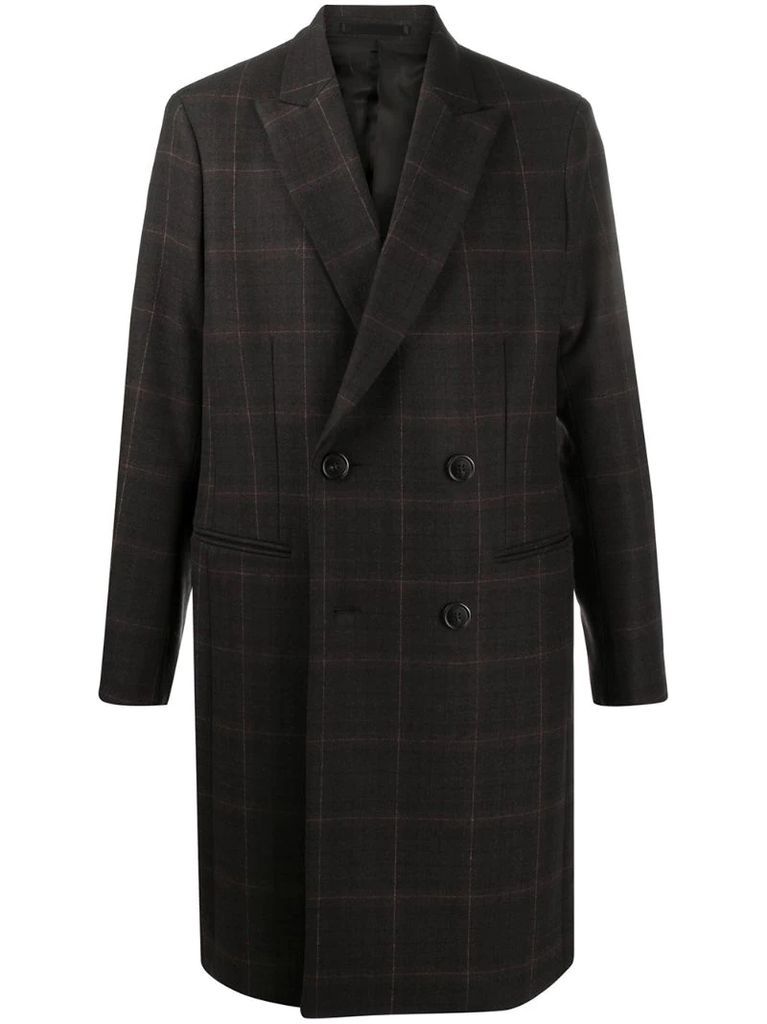 Kensington check wool coat