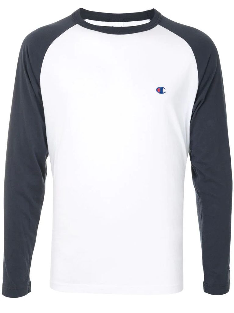 colour block embroidered logo T-shirt