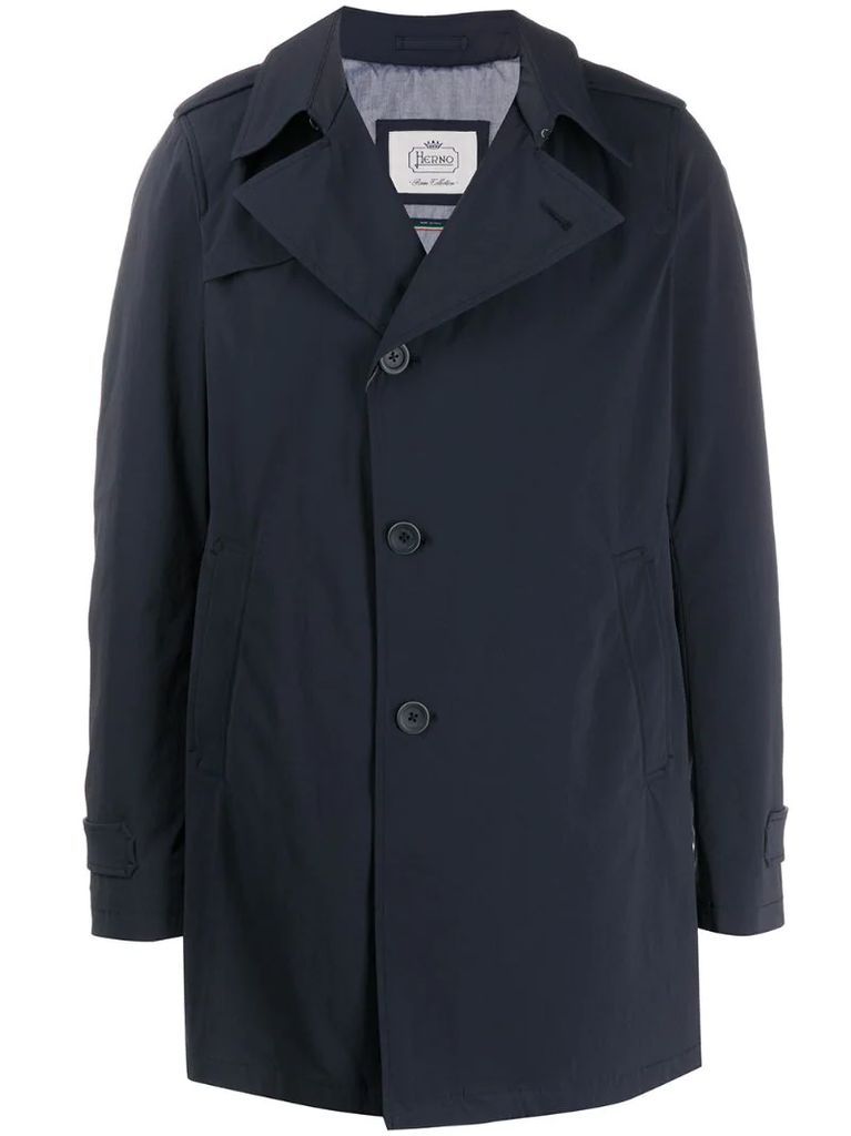 notched-lapel mid-length trench