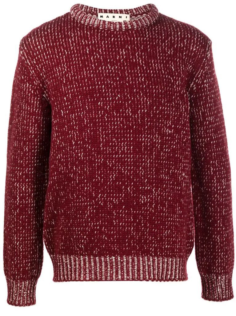 contrast-knit jumper