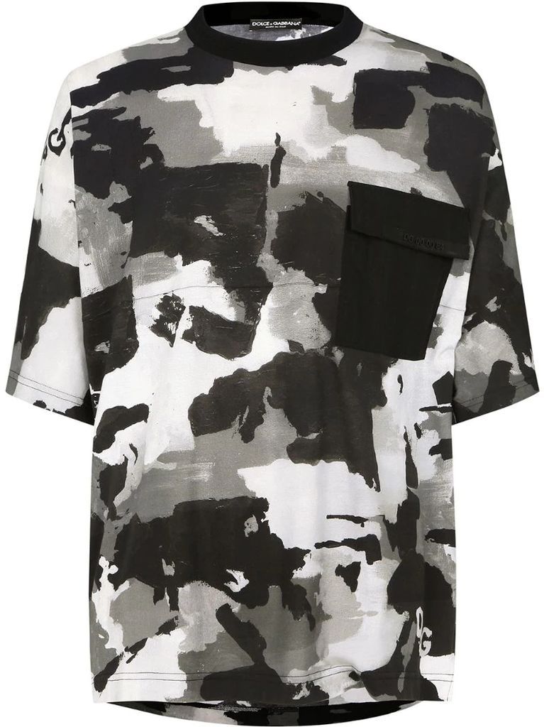 camouflage-pattern crew-neck T-shirt