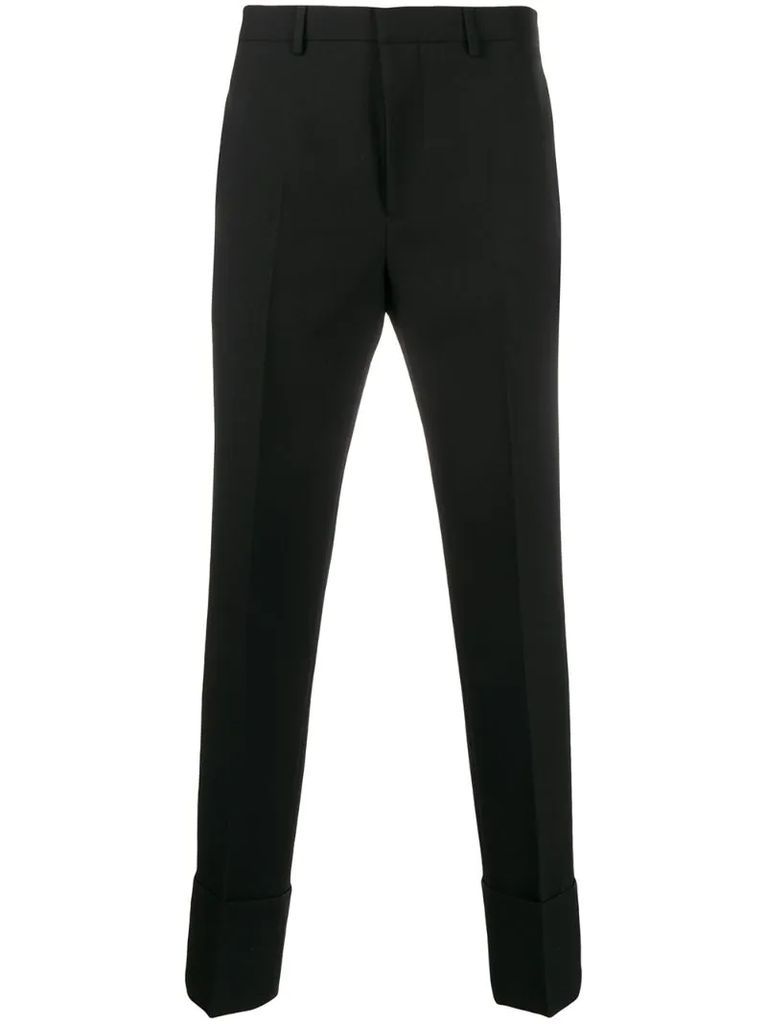 rolled cuffs tailored trousers