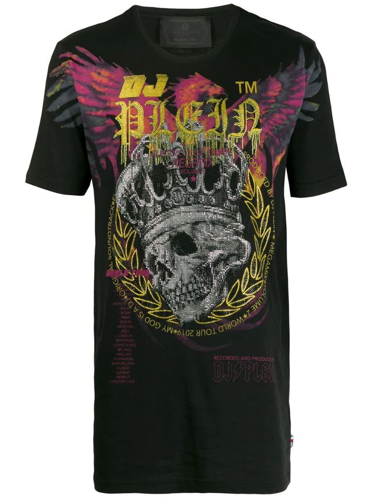 embellished skull print T-shirt