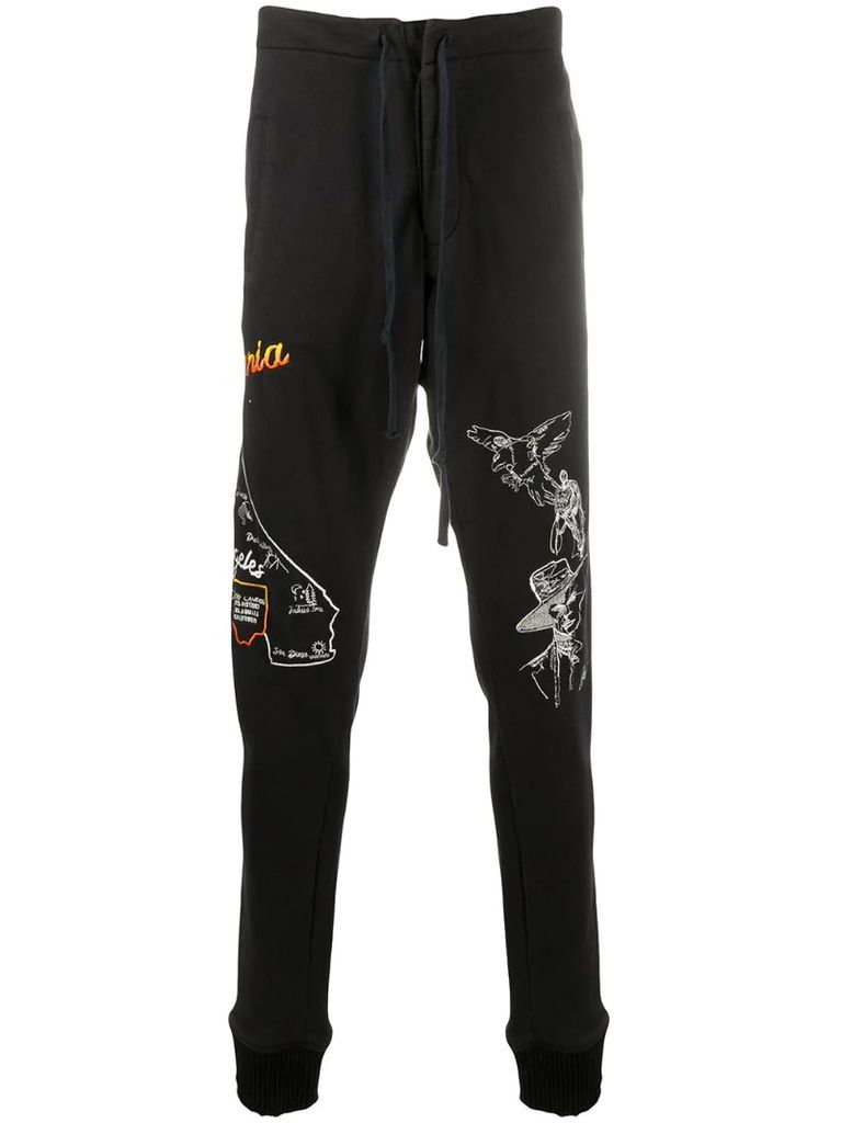 tapered embroidered logo track pants