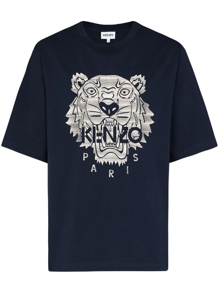 tiger-print cotton T-shirt