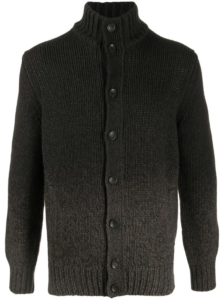 ombré knit buttoned jumper