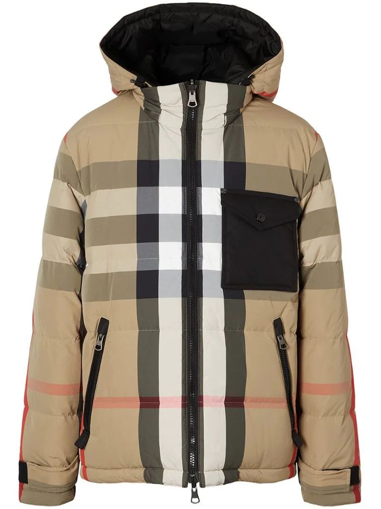 reversible hooded padded jacket