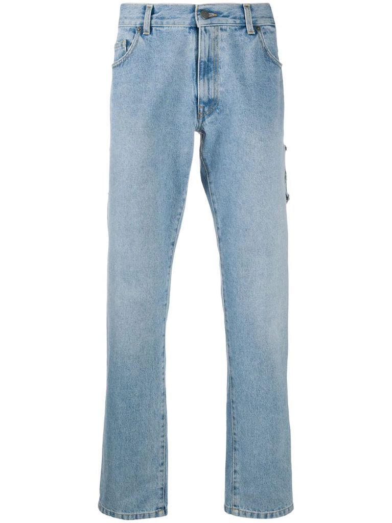 overall effect straight-leg jeans