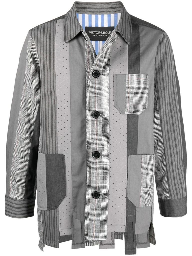 Number 1 patchwork shirt jacket