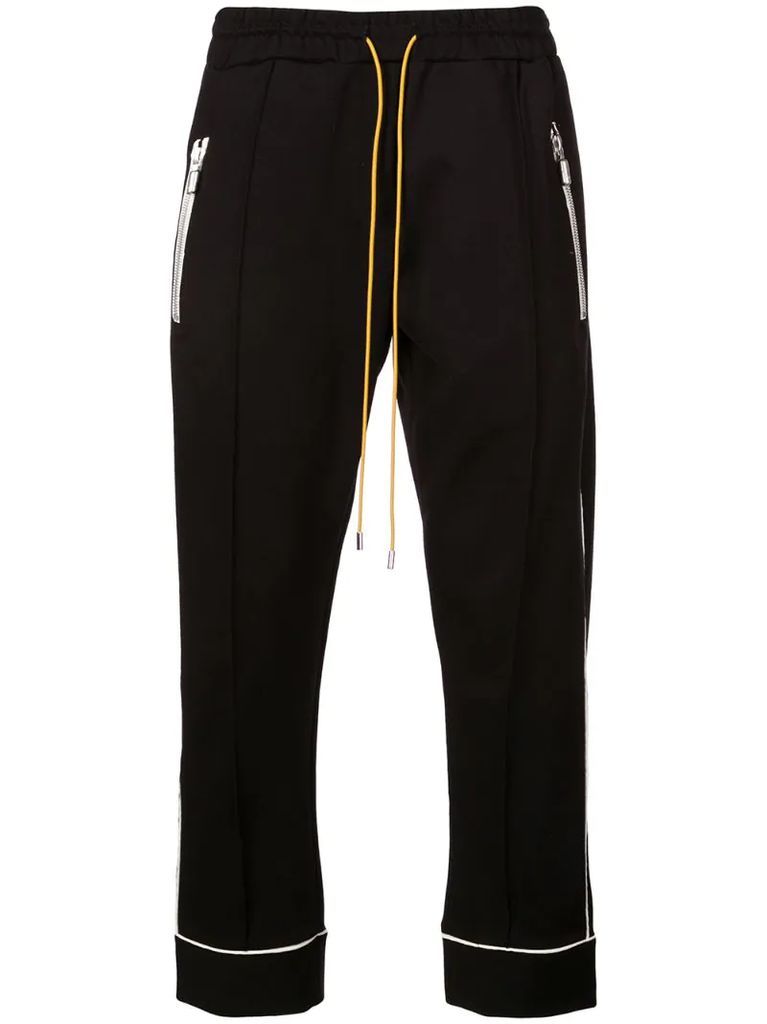 contrasting trim track trousers