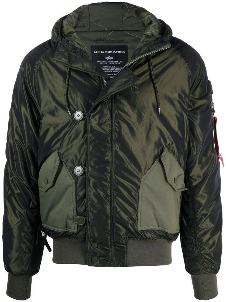 Hunter hooded bomber jacket