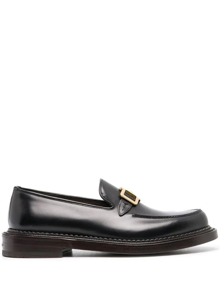 goldtone buckle loafers