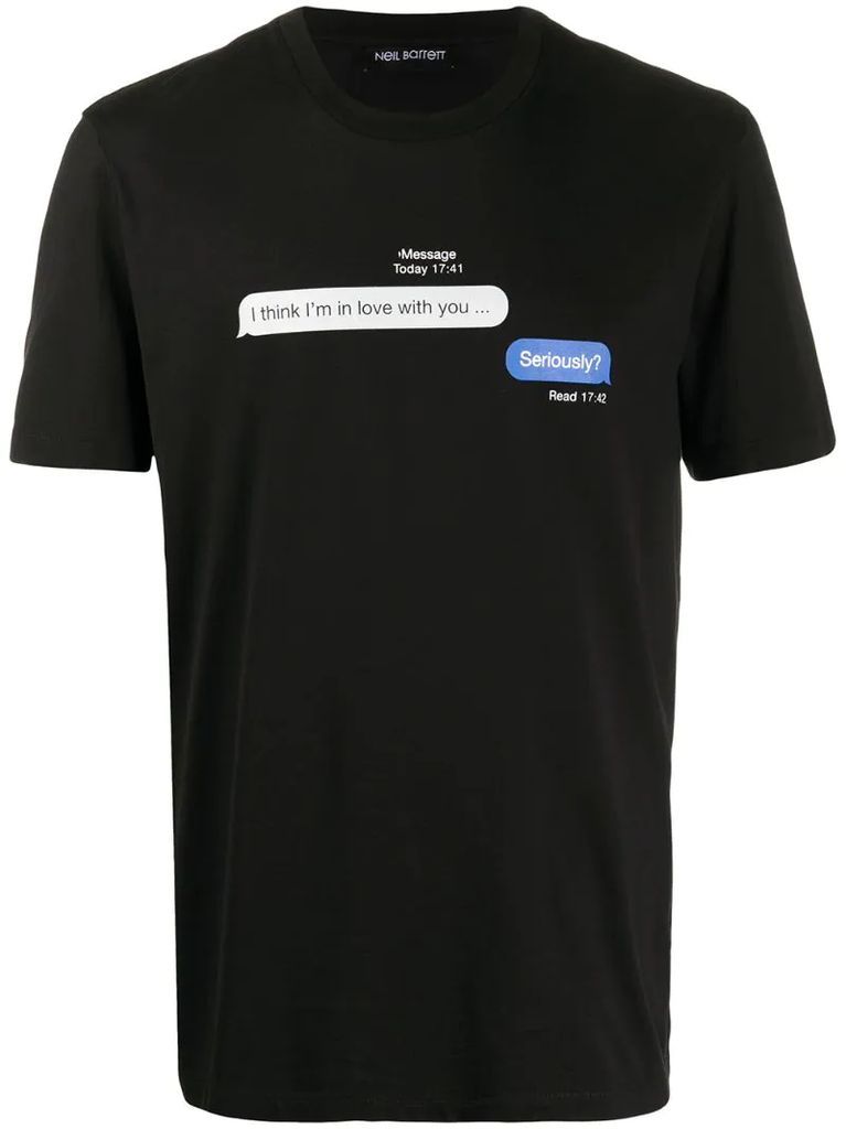 text message crew-neck T-shirt