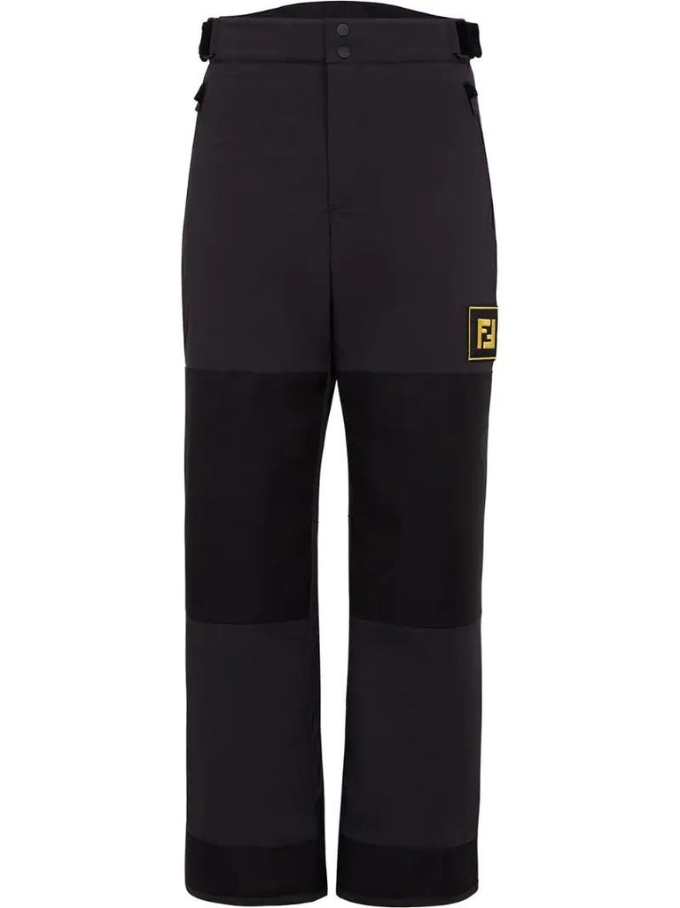 logo patch panelled ski trousers