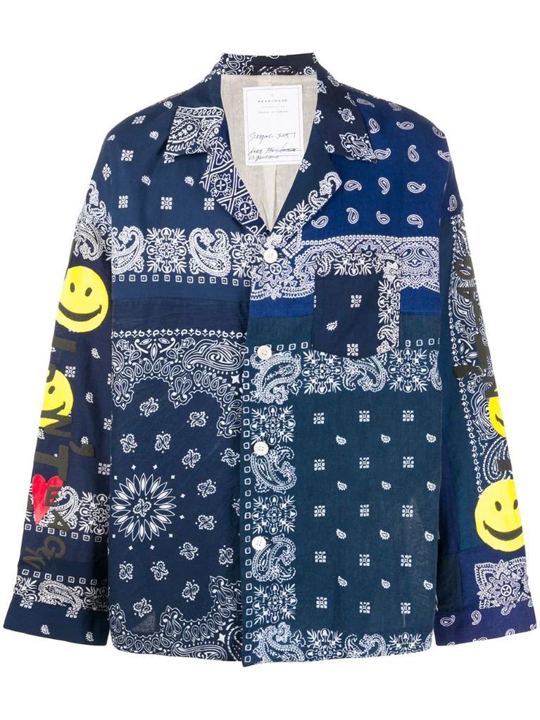 paisley print button-up shirt