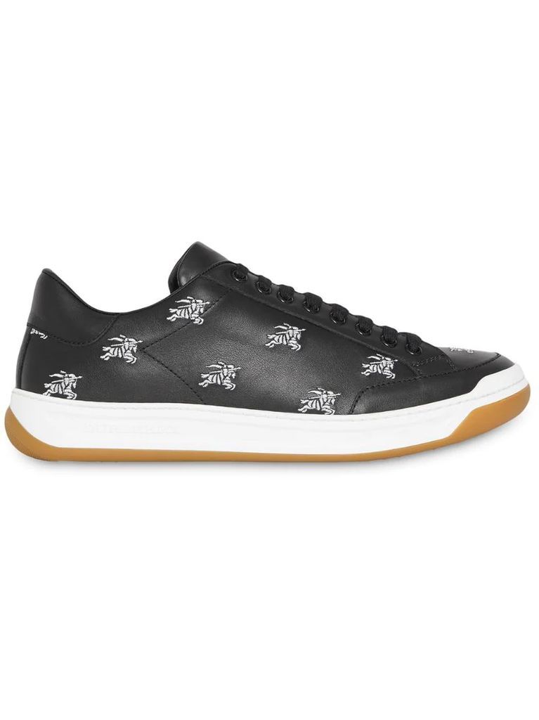 Logo Print Leather Sneakers