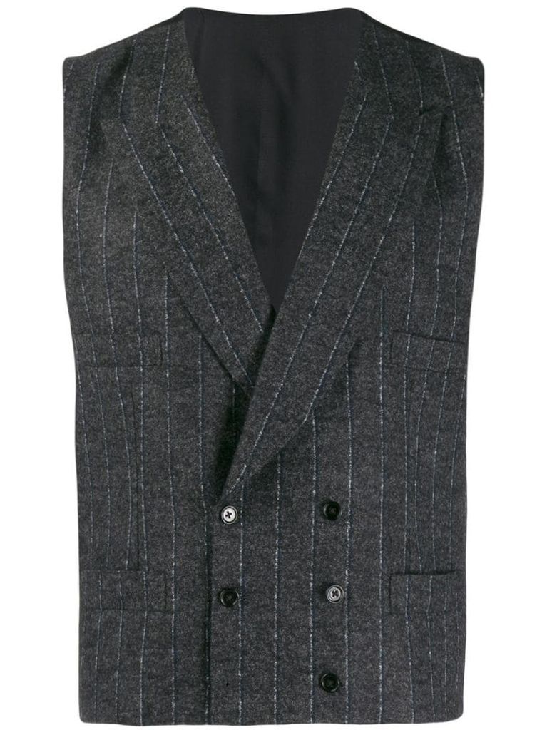 double-breasted pinstripe vest
