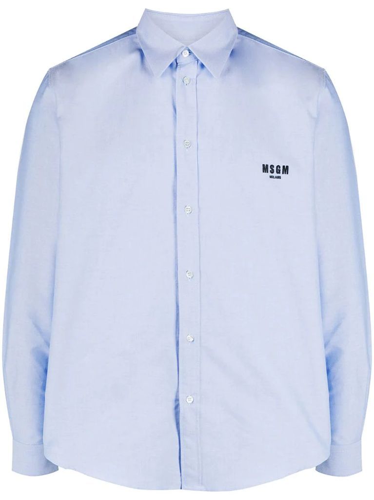 boxy-fit embroidered logo shirt
