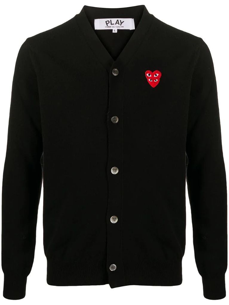 heart logo button-down cardigan