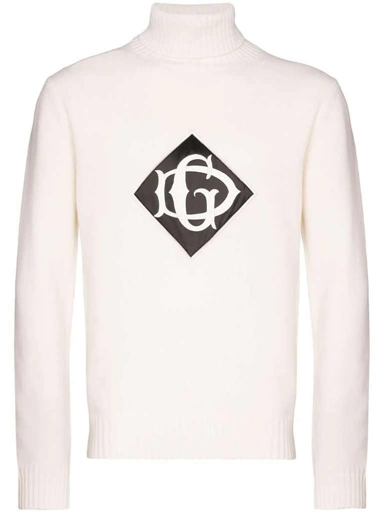 logo-embroidered turtleneck sweater