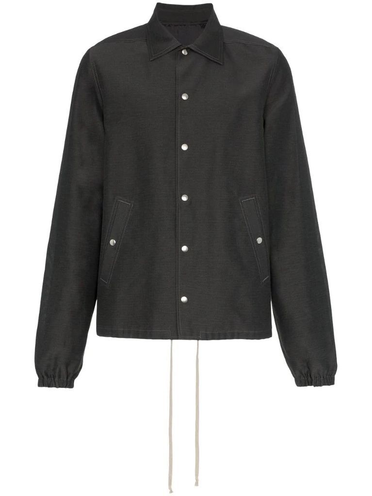 buttoned silk cotton blend jacket