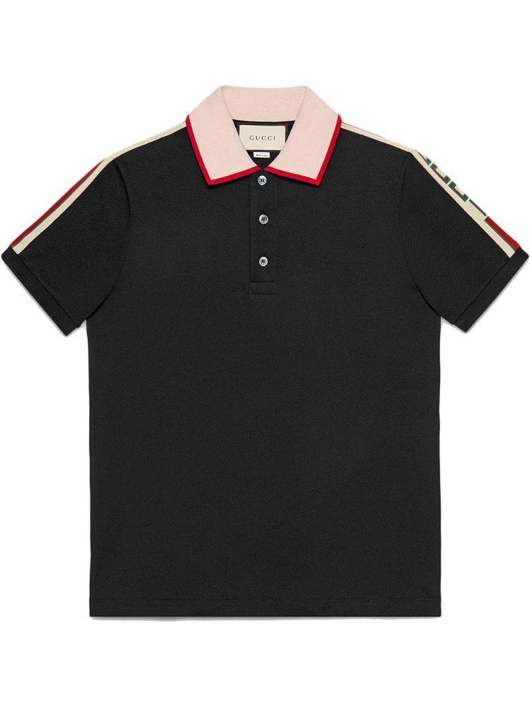 Black Gucci Stripe polo shirt